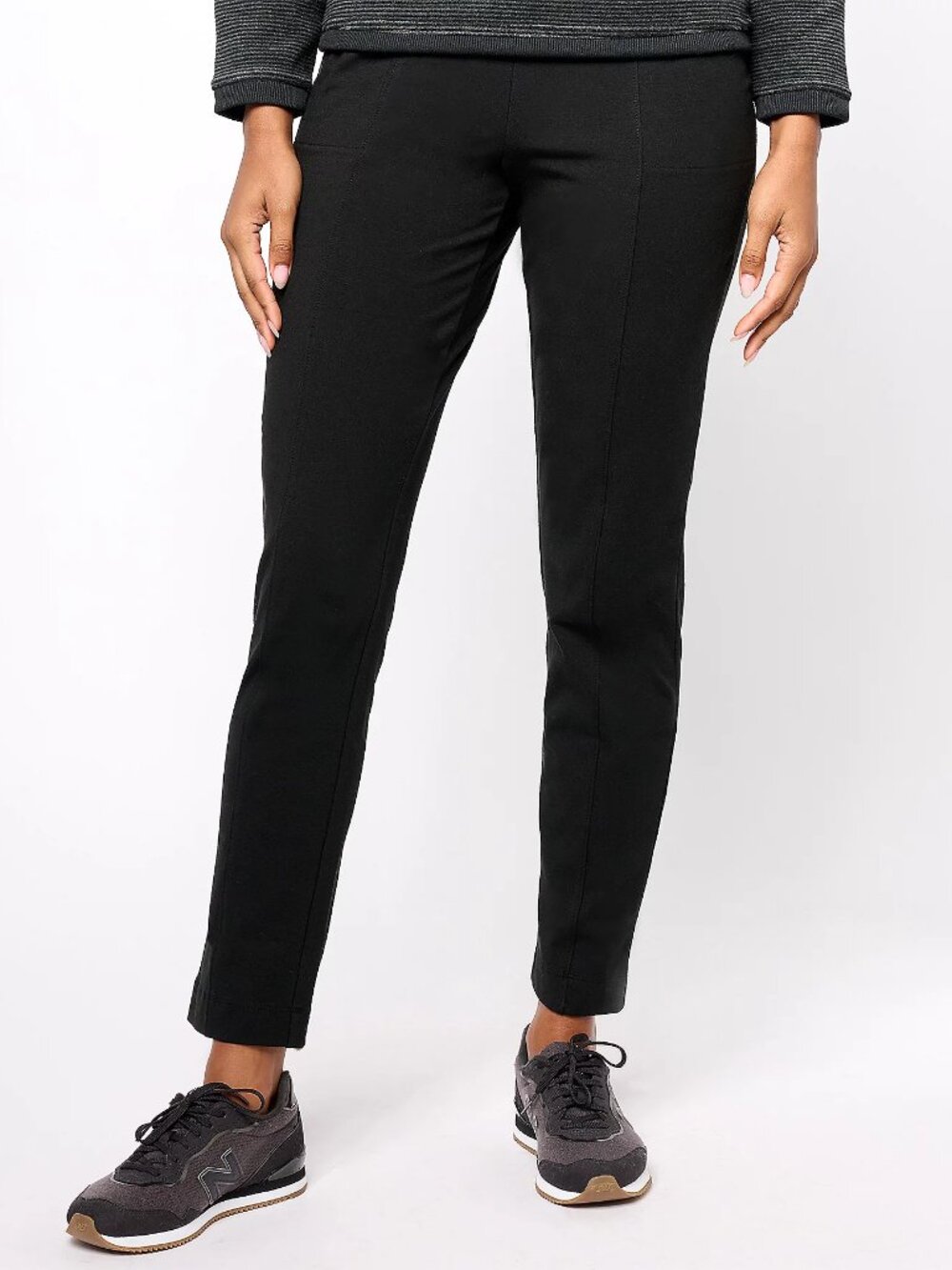 Denim & Co. Duo Stretch Any Day Slim Straight Pant, Black Sz a624955